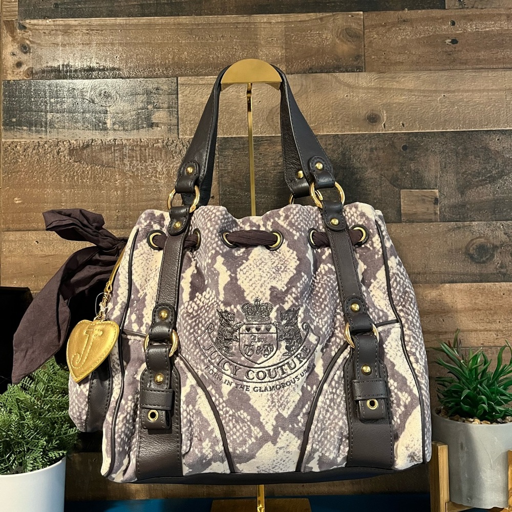 Juicy Couture Python Snake Daydreamer Tote Bag Vi… - image 1